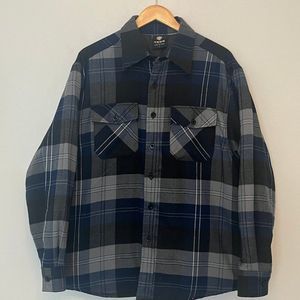 Yago Heavyweight Blue Flannel Shirt With Lining Jacket Size L